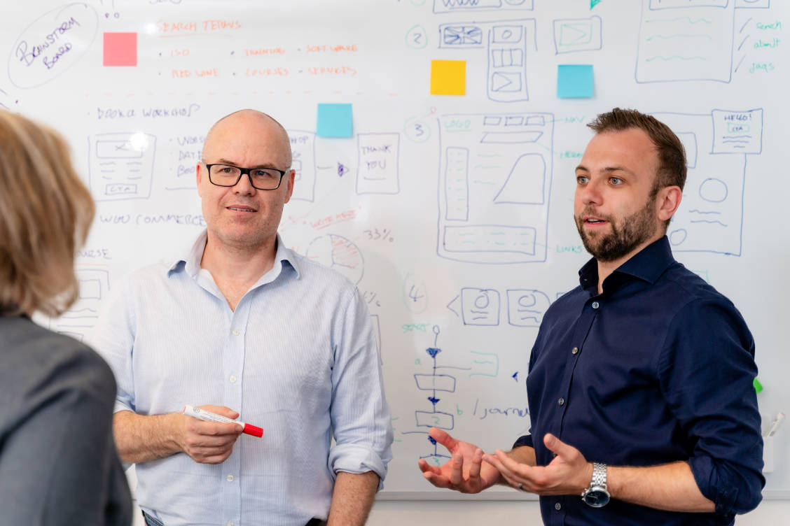 Submerge digital marketing agency - whiteboard brainstorming