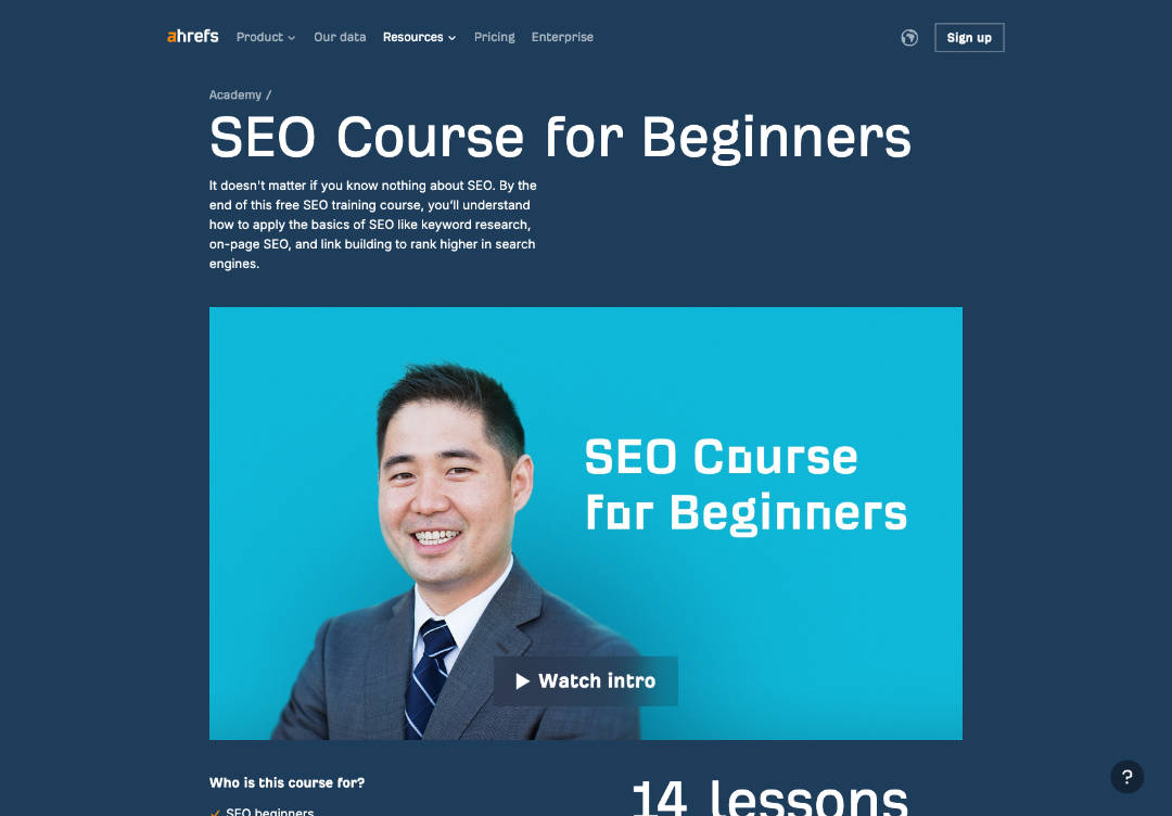 Ahrefs SEO Course for Beginners