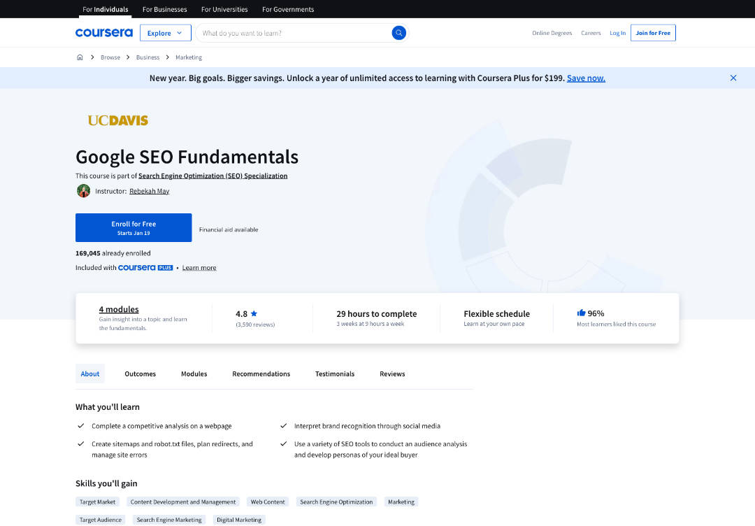 Google SEO Fundamentals UCDavis