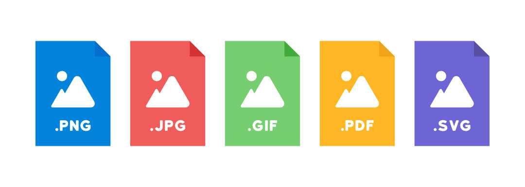 Image format types - png, jpg, gif, pdf and svg