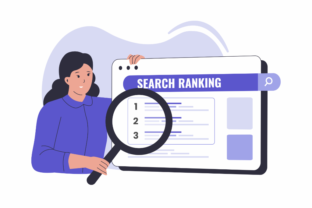 What is organic SEO – illustration showing search engine results (SERPs)