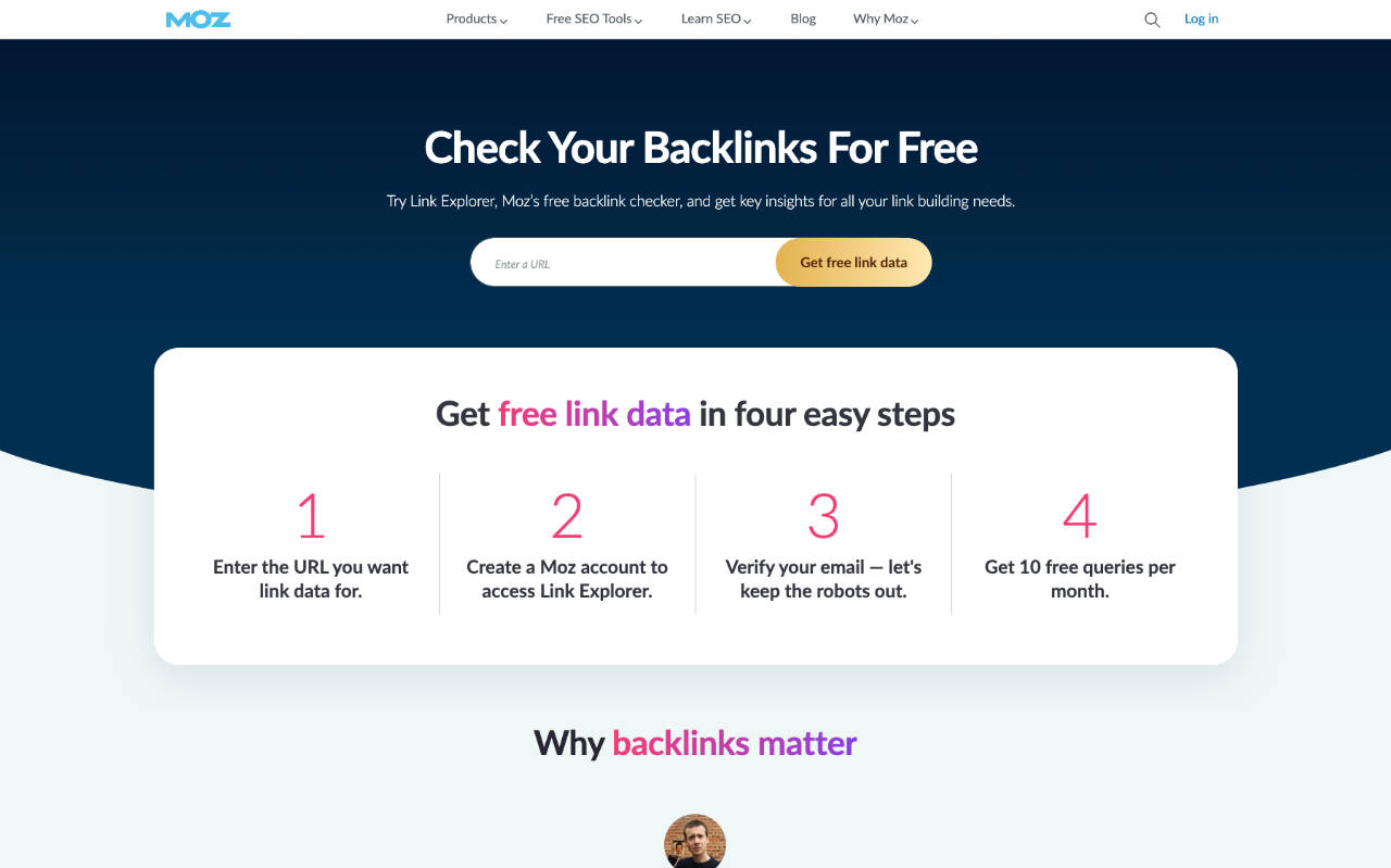 Moz - domain authority checker